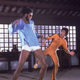 Bruce Lee y Kareem Abdul-Jabbar durante el rodaje de Game of Death. AP Images